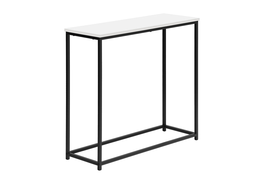 ACCENT TABLE - 32""L / WHITE / BLACK METAL CONSOLE