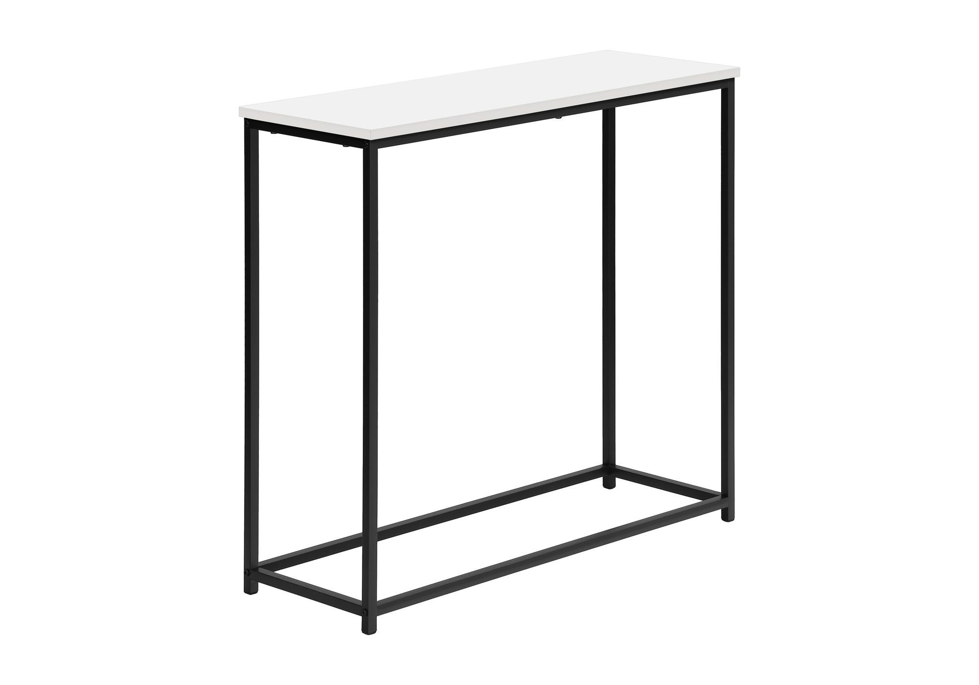 ACCENT TABLE - 32""L / WHITE / BLACK METAL CONSOLE
