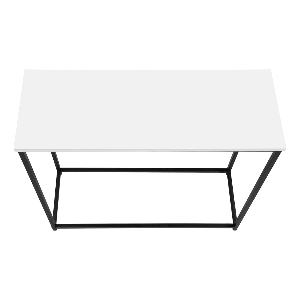 ACCENT TABLE - 32""L / WHITE / BLACK METAL CONSOLE