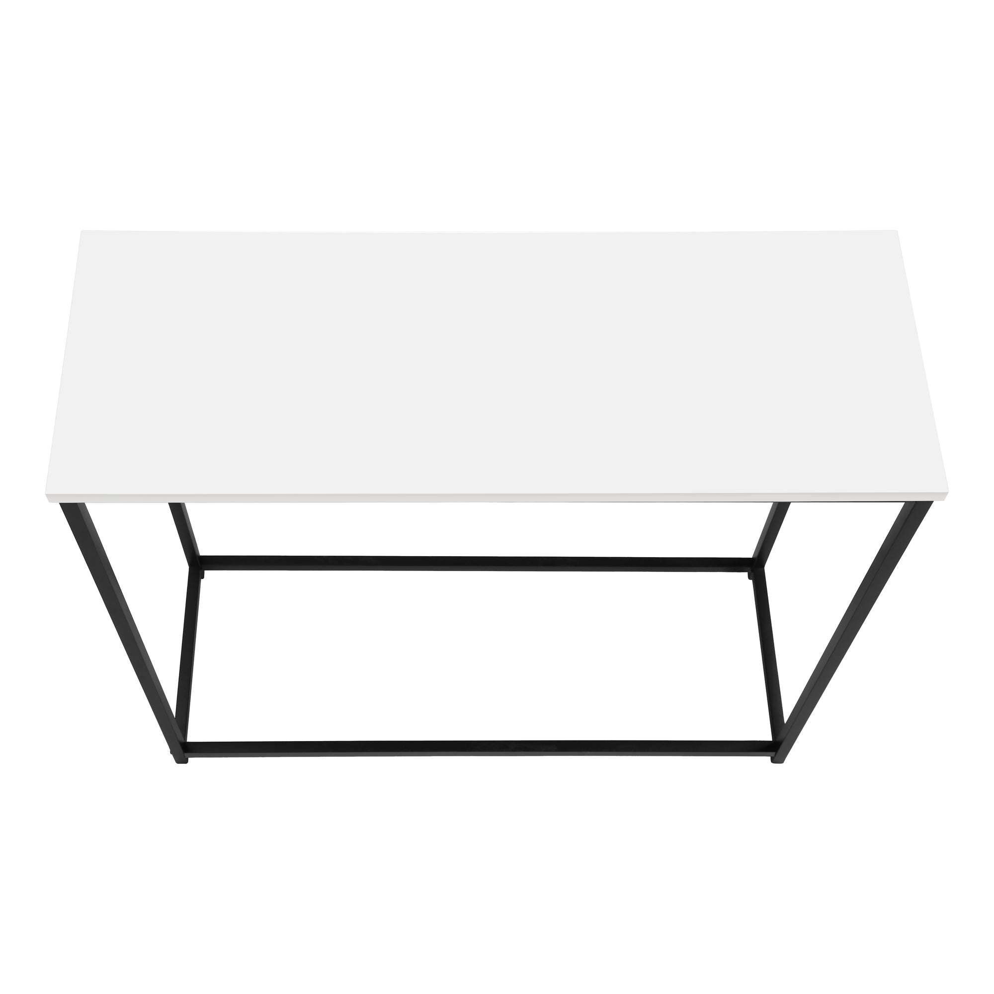 ACCENT TABLE - 32""L / WHITE / BLACK METAL CONSOLE