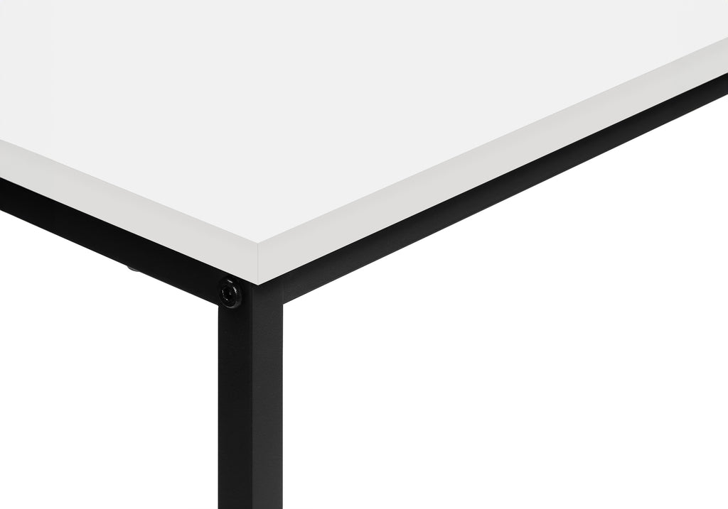 ACCENT TABLE - 32""L / WHITE / BLACK METAL CONSOLE