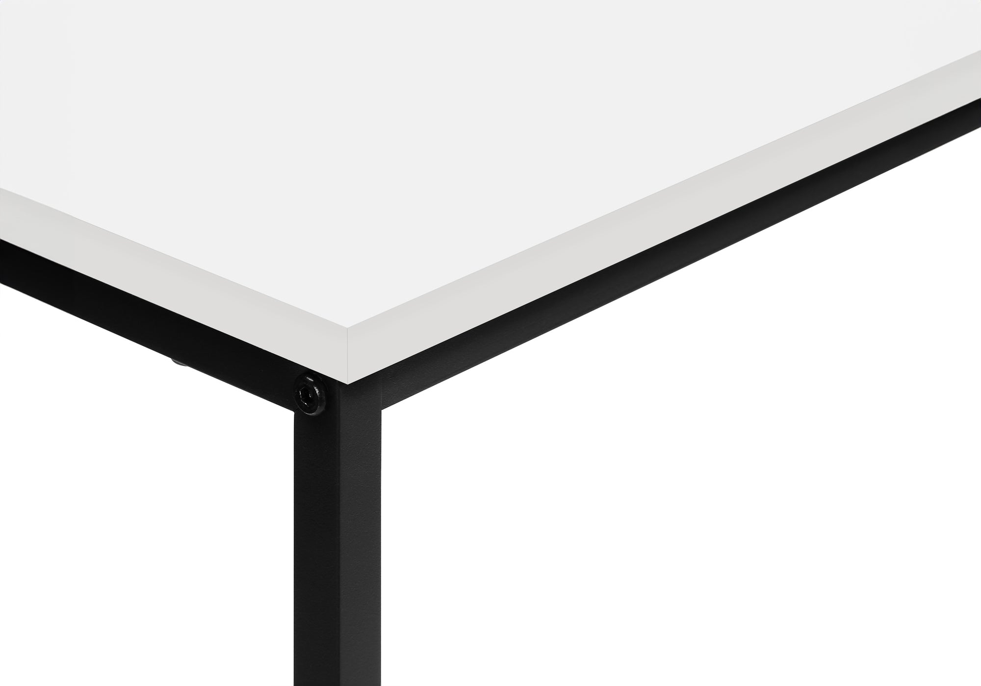 ACCENT TABLE - 32""L / WHITE / BLACK METAL CONSOLE