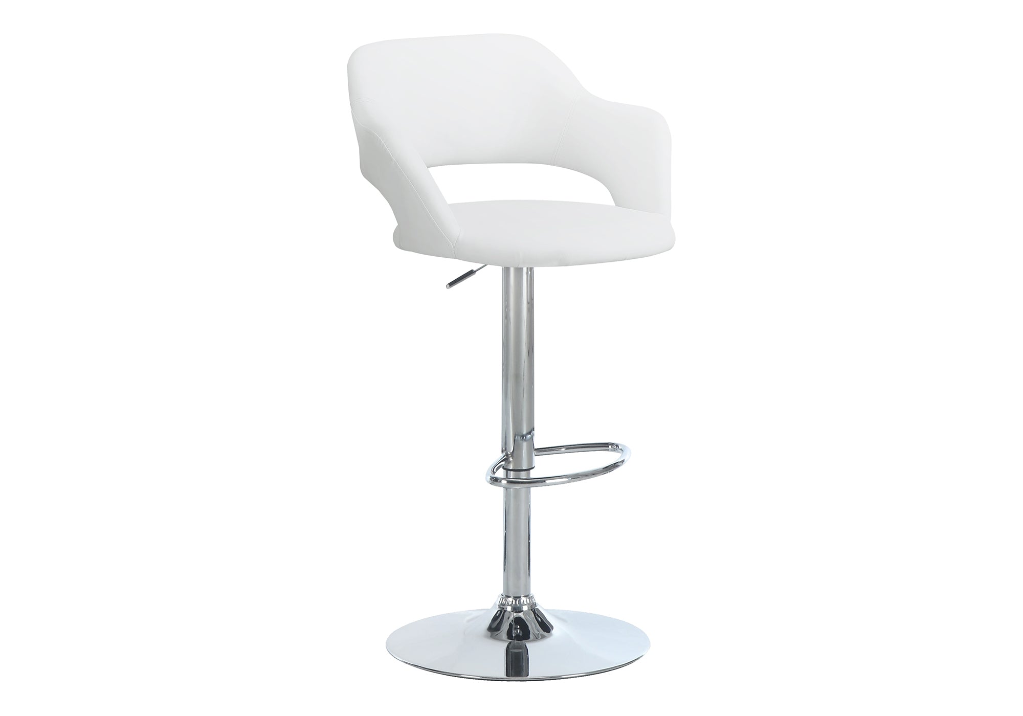 BARSTOOL - WHITE / CHROME METAL HYDRAULIC LIFT