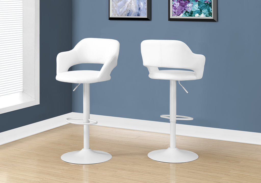 BARSTOOL - WHITE / WHITE METAL HYDRAULIC LIFT