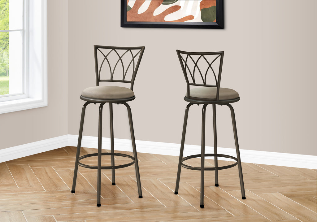BARSTOOL - 2PCS / 43""H / SWIVEL / DARK COFFEE METAL