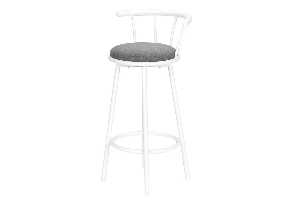 BARSTOOL - 2PCS / 36""H / SWIVEL / WHITE METAL