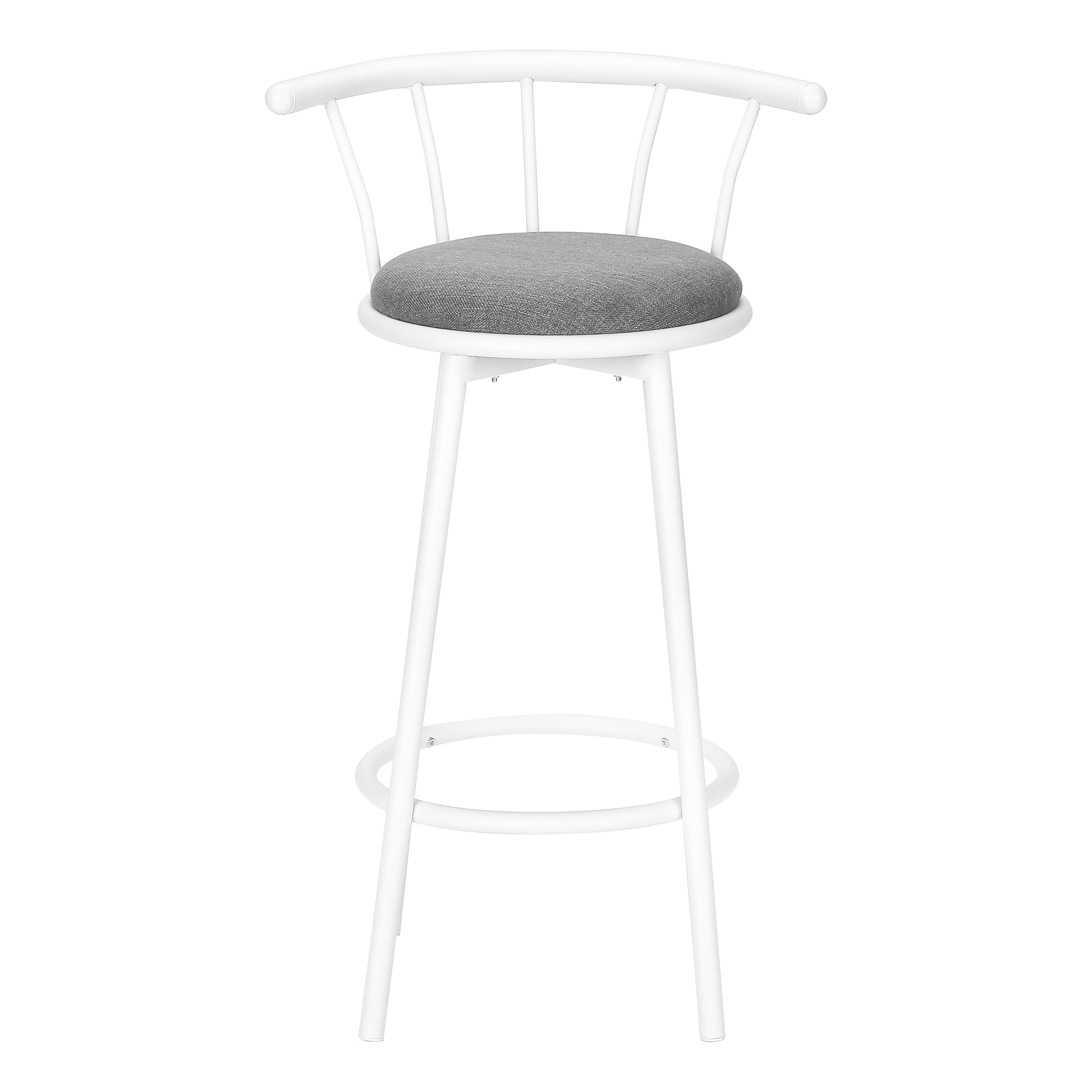 BARSTOOL - 2PCS / 36""H / SWIVEL / WHITE METAL