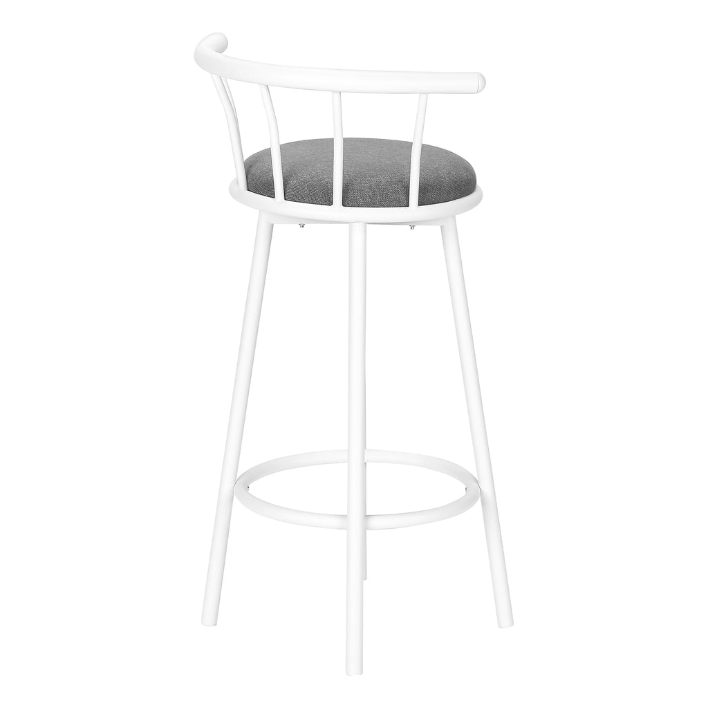 BARSTOOL - 2PCS / 36""H / SWIVEL / WHITE METAL