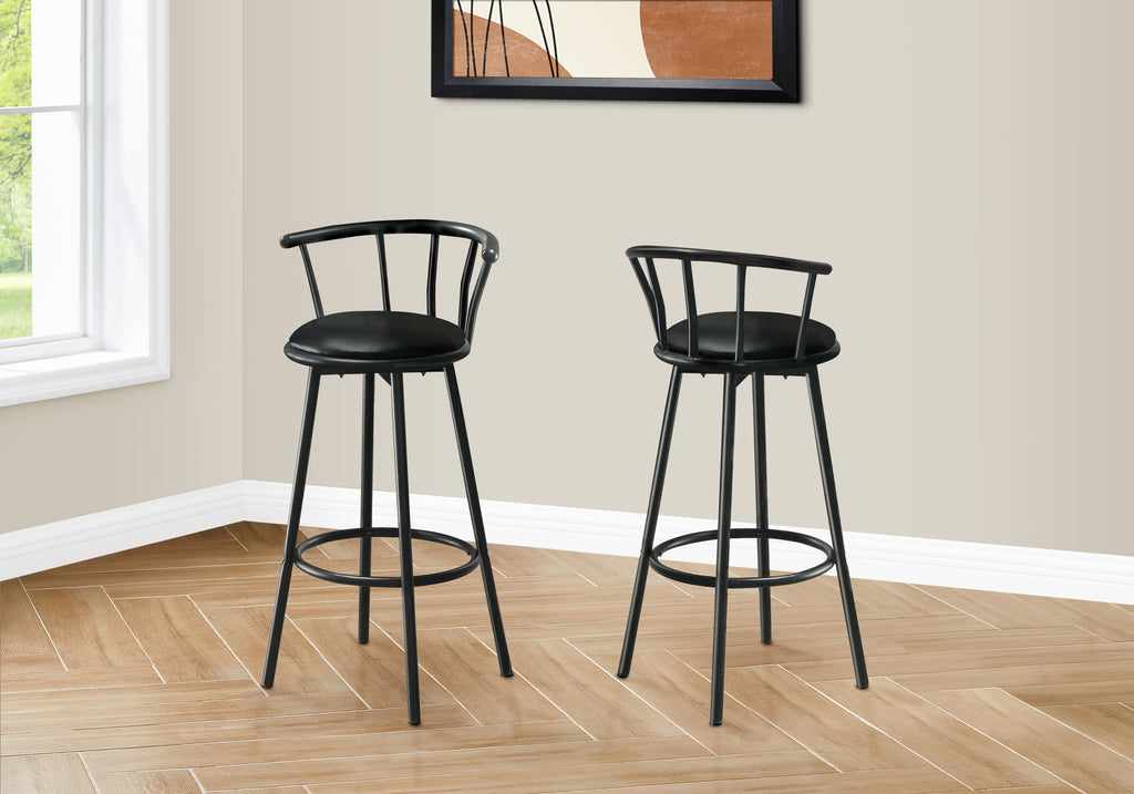 BARSTOOL - 2PCS / 36""H / SWIVEL / BLACK METAL