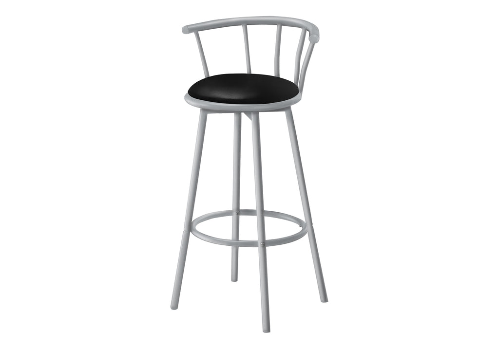 BARSTOOL - 2PCS / 36""H / SWIVEL / SILVER METAL