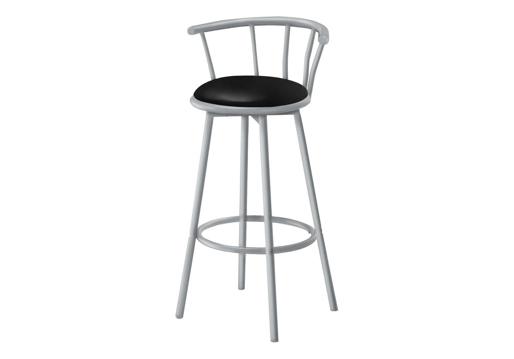 BARSTOOL - 2PCS / 36""H / SWIVEL / SILVER METAL