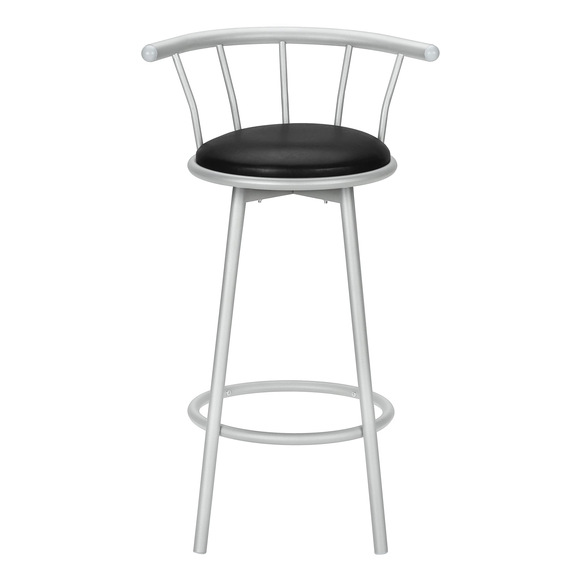 BARSTOOL - 2PCS / 36""H / SWIVEL / SILVER METAL