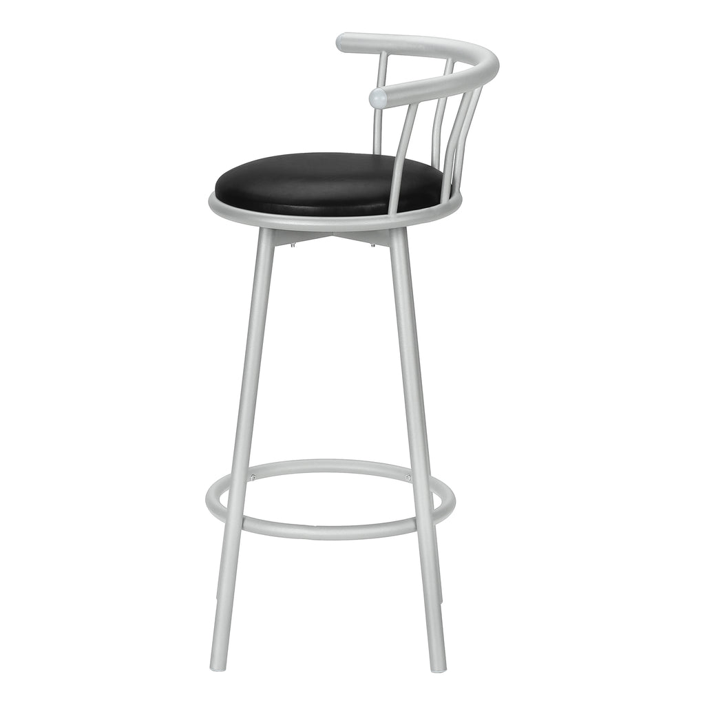 BARSTOOL - 2PCS / 36""H / SWIVEL / SILVER METAL
