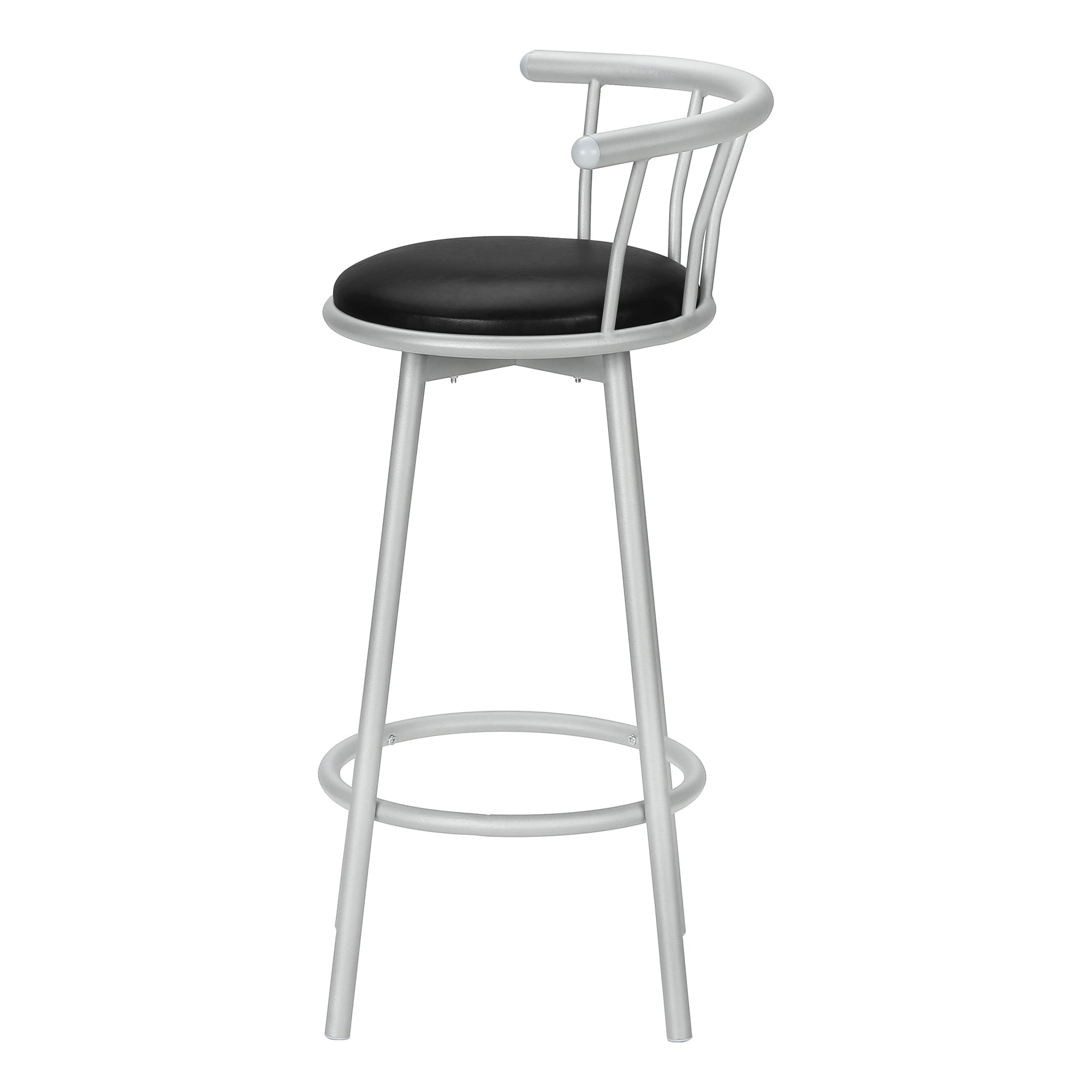 BARSTOOL - 2PCS / 36""H / SWIVEL / SILVER METAL
