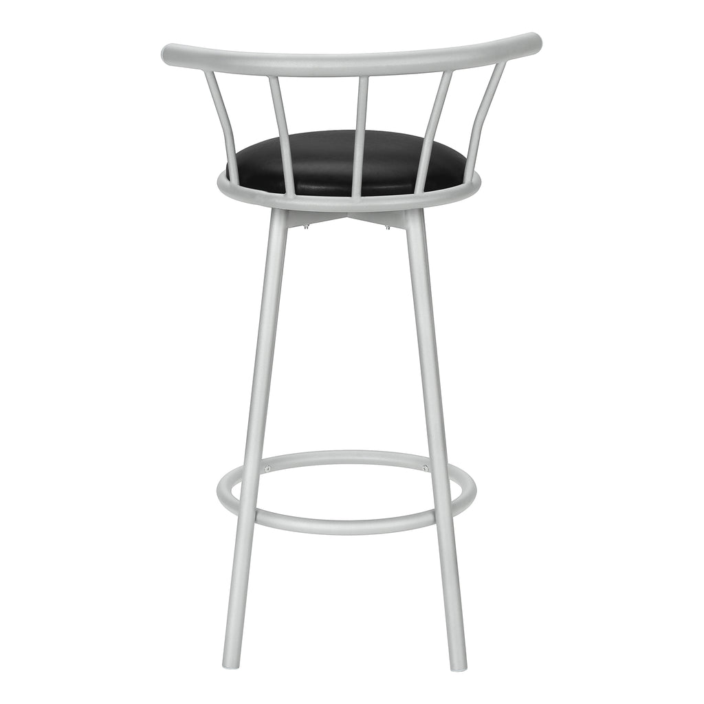 BARSTOOL - 2PCS / 36""H / SWIVEL / SILVER METAL