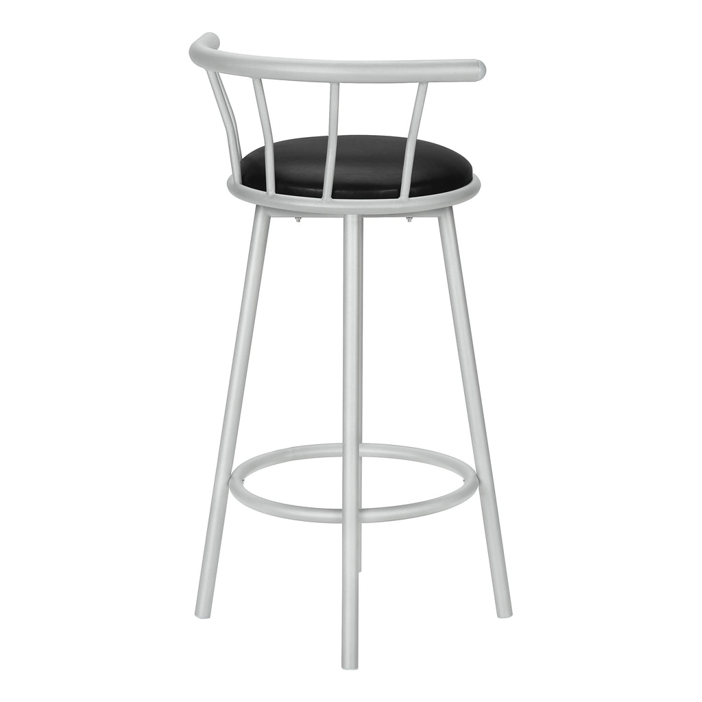 BARSTOOL - 2PCS / 36""H / SWIVEL / SILVER METAL
