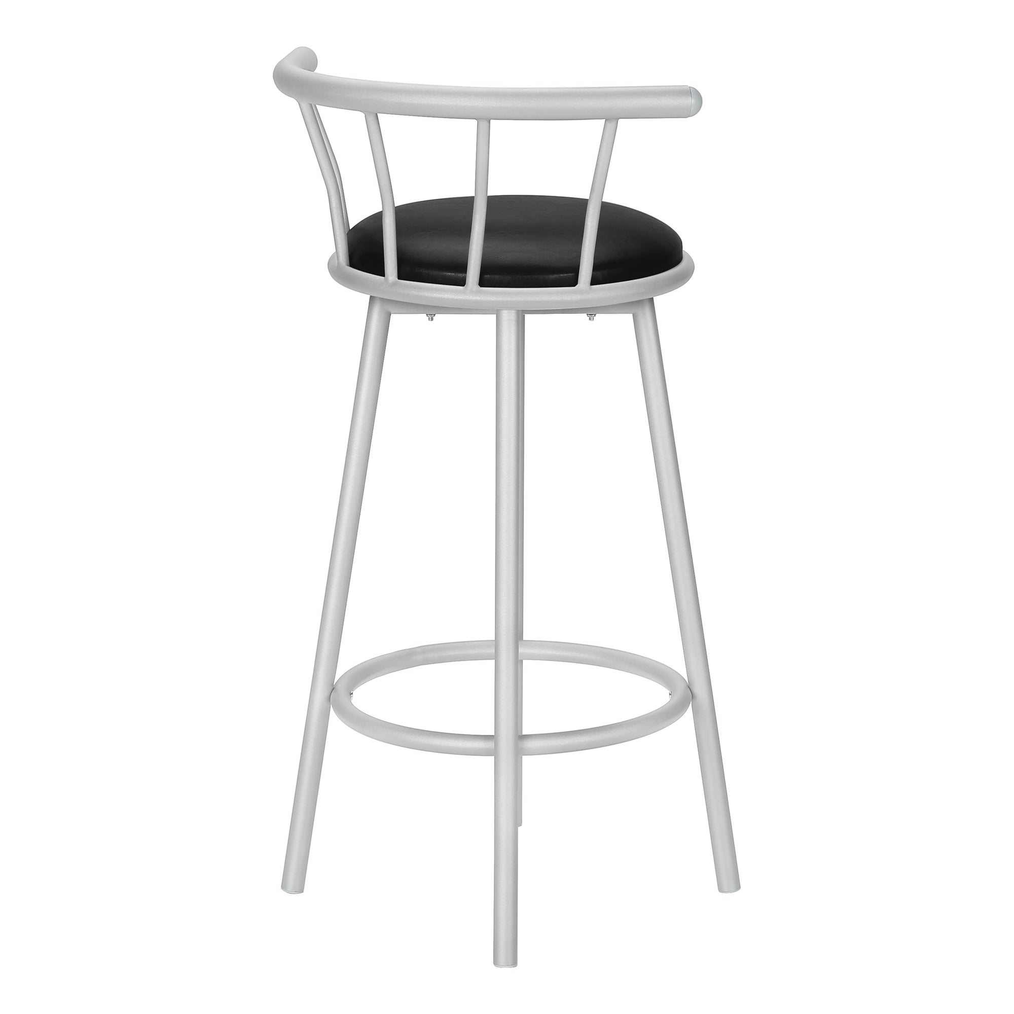BARSTOOL - 2PCS / 36""H / SWIVEL / SILVER METAL