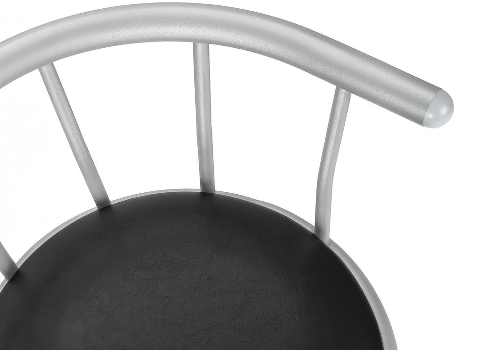 BARSTOOL - 2PCS / 36""H / SWIVEL / SILVER METAL