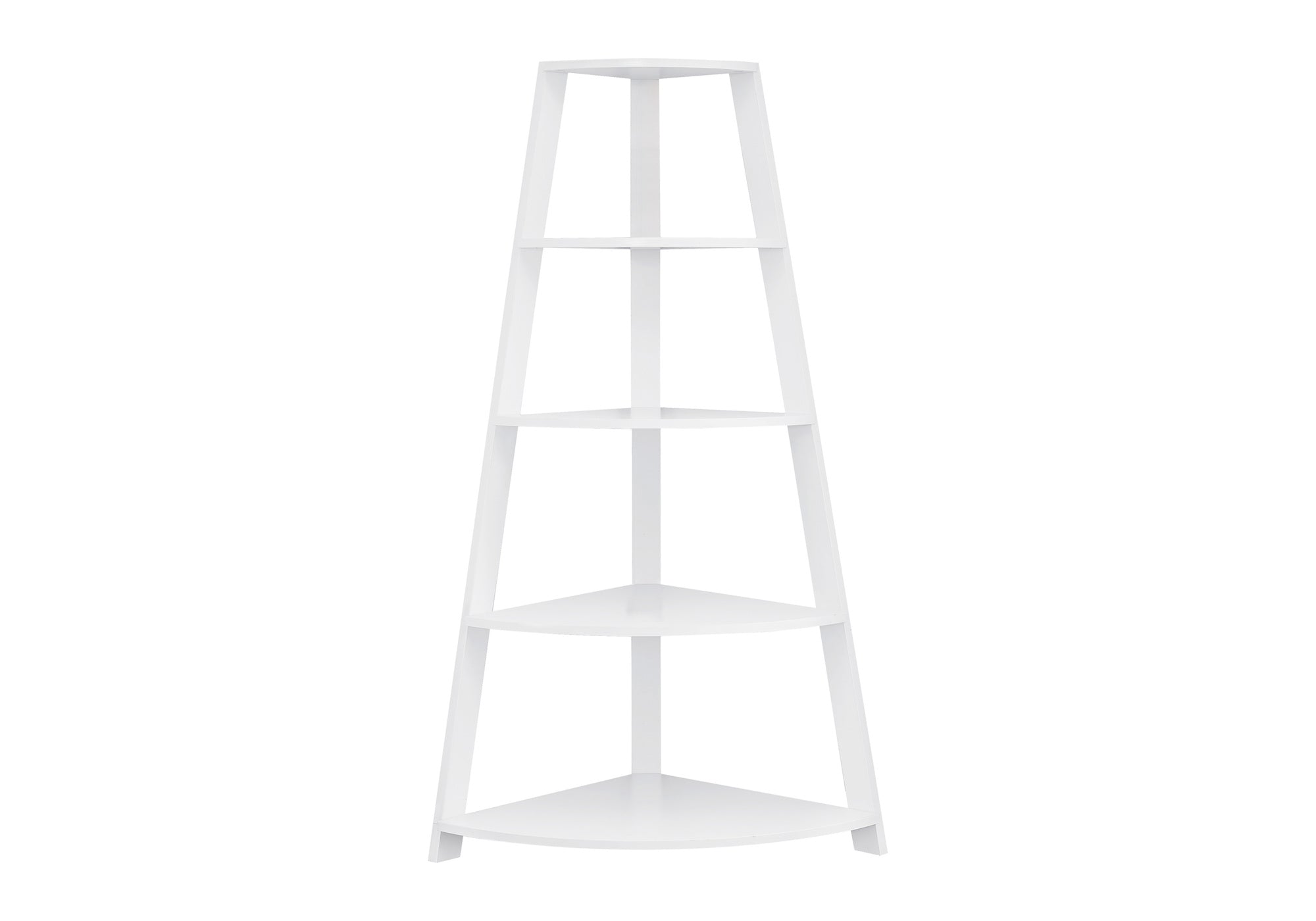 BOOKCASE - 60""H / WHITE CORNER ACCENT ETAGERE