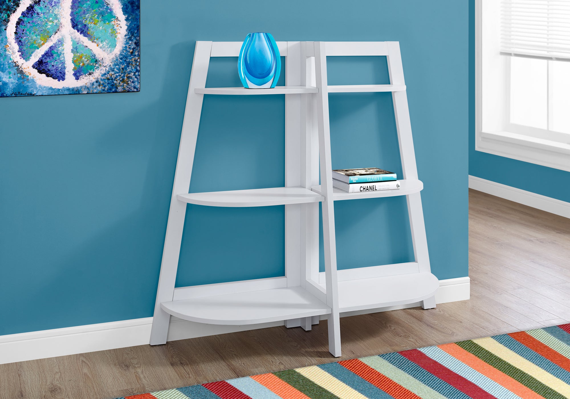 BOOKCASE - 48""H / WHITE ACCENT ETAGERE