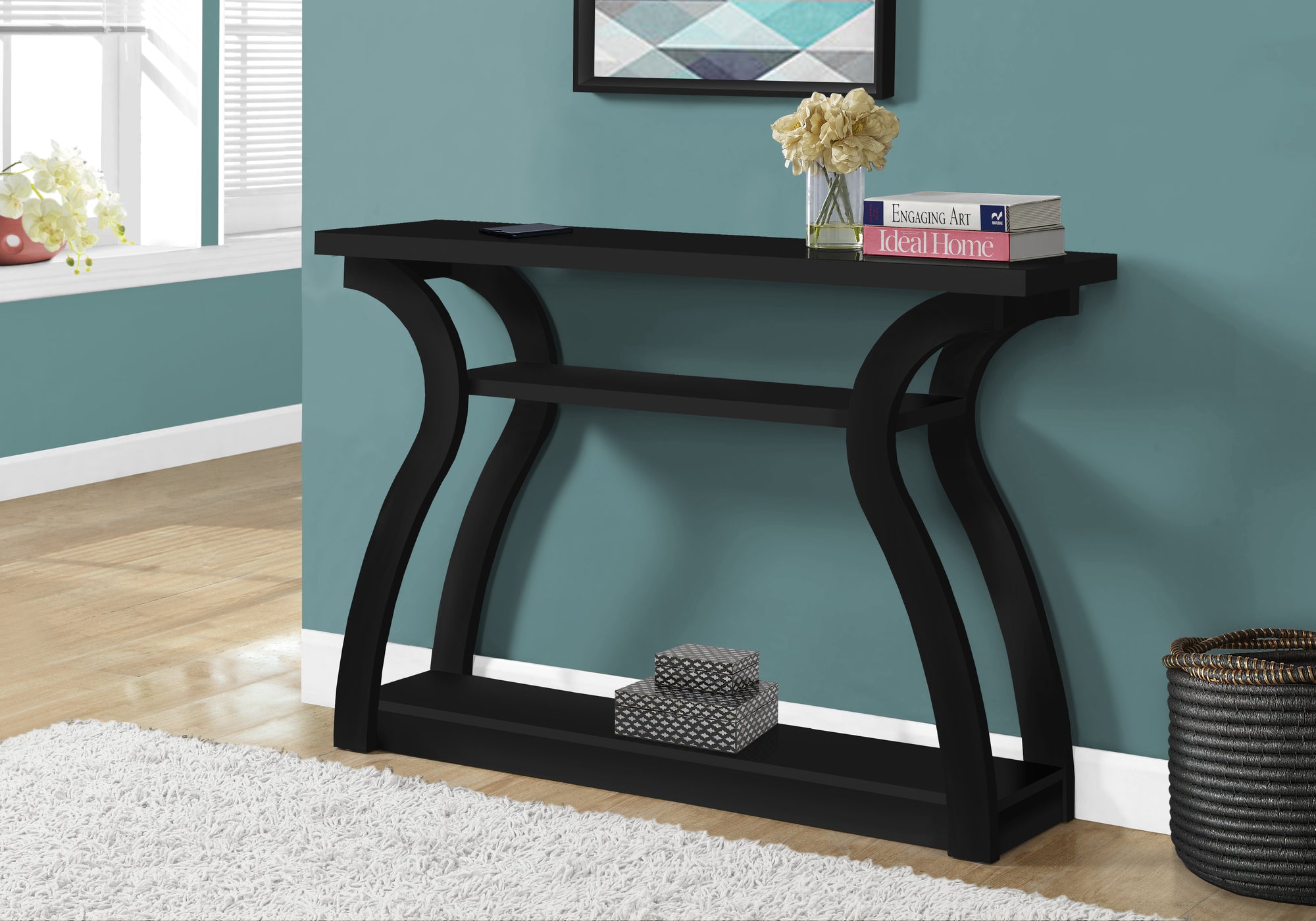 ACCENT TABLE - 47""L / BLACK HALL CONSOLE