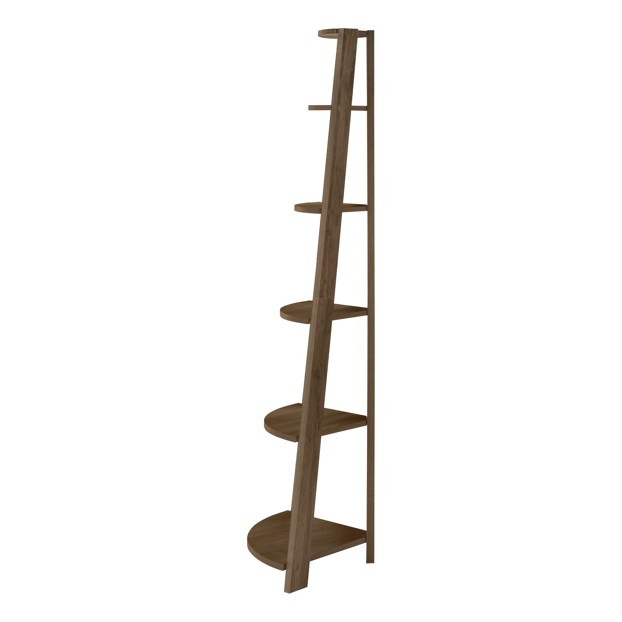 BOOKCASE - 72""""H / DARK WALNUT CORNER ACCENT ETAGERE