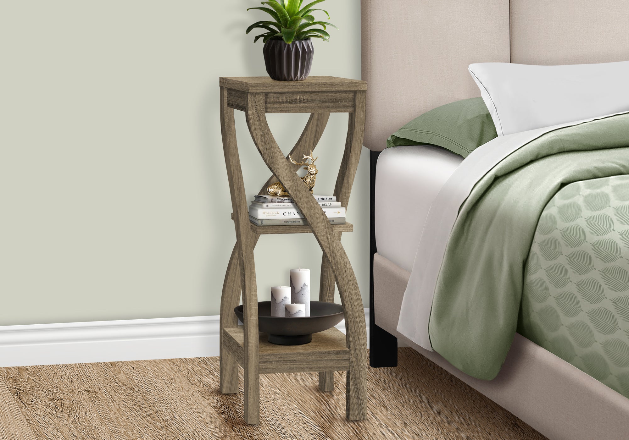 ACCENT TABLE - 32""H / DARK TAUPE