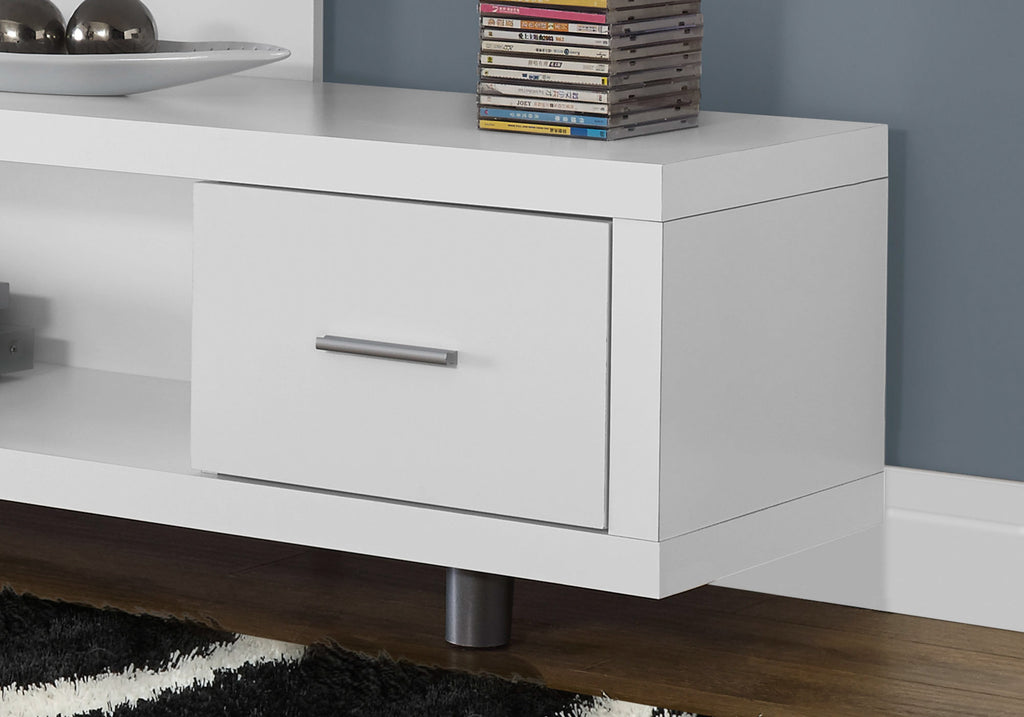 TV STAND - 60""L / WHITE WITH 1 DRAWER