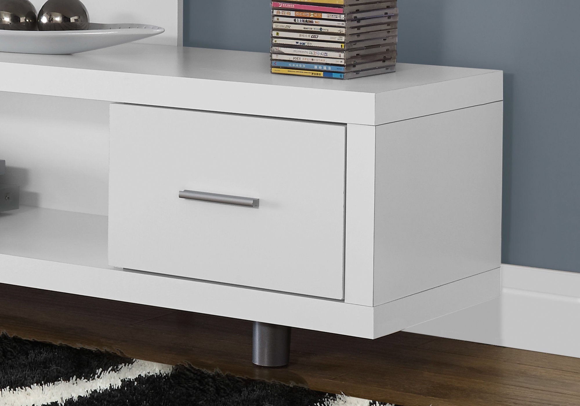 TV STAND - 60""L / WHITE WITH 1 DRAWER