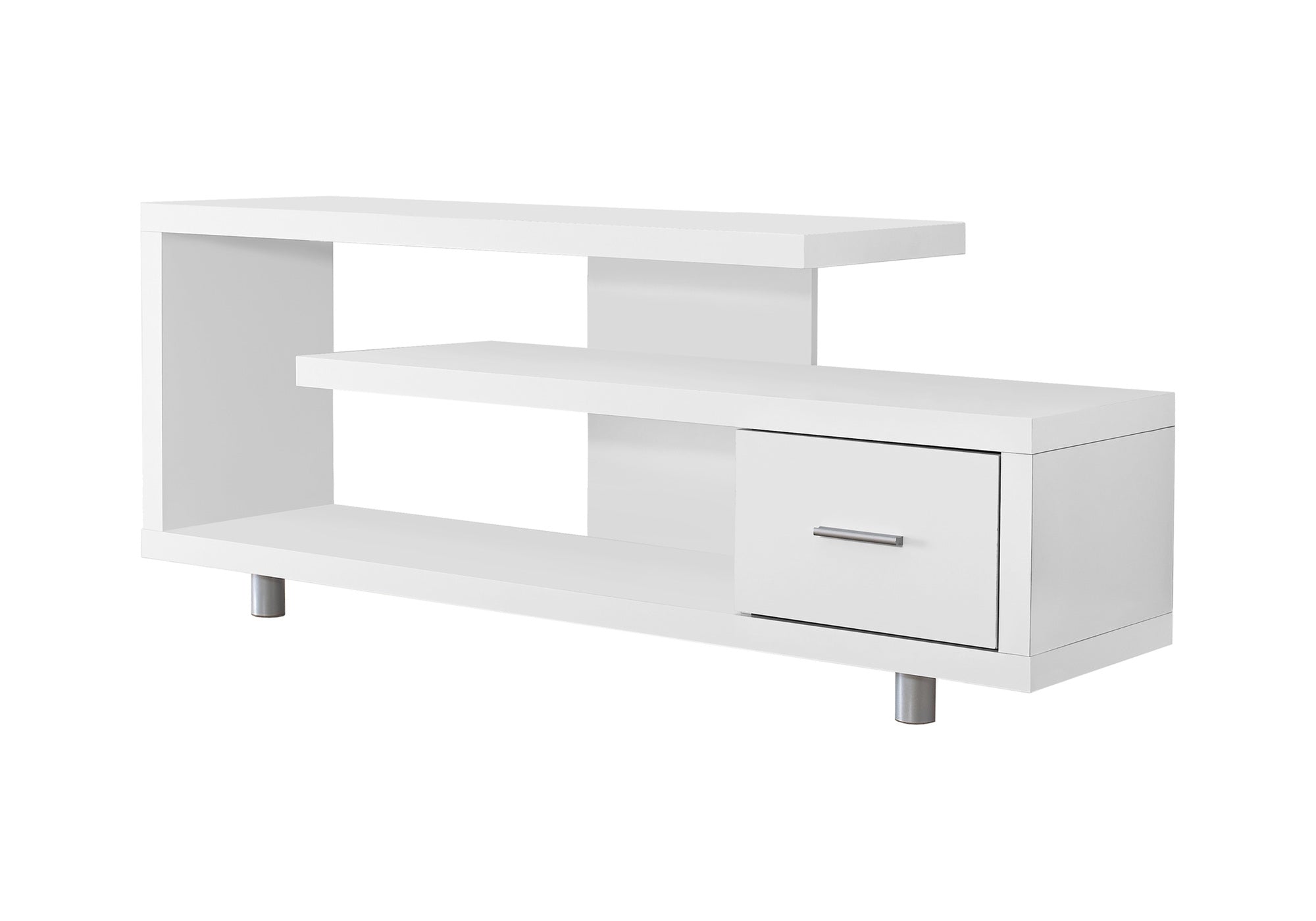 TV STAND - 60""L / WHITE WITH 1 DRAWER