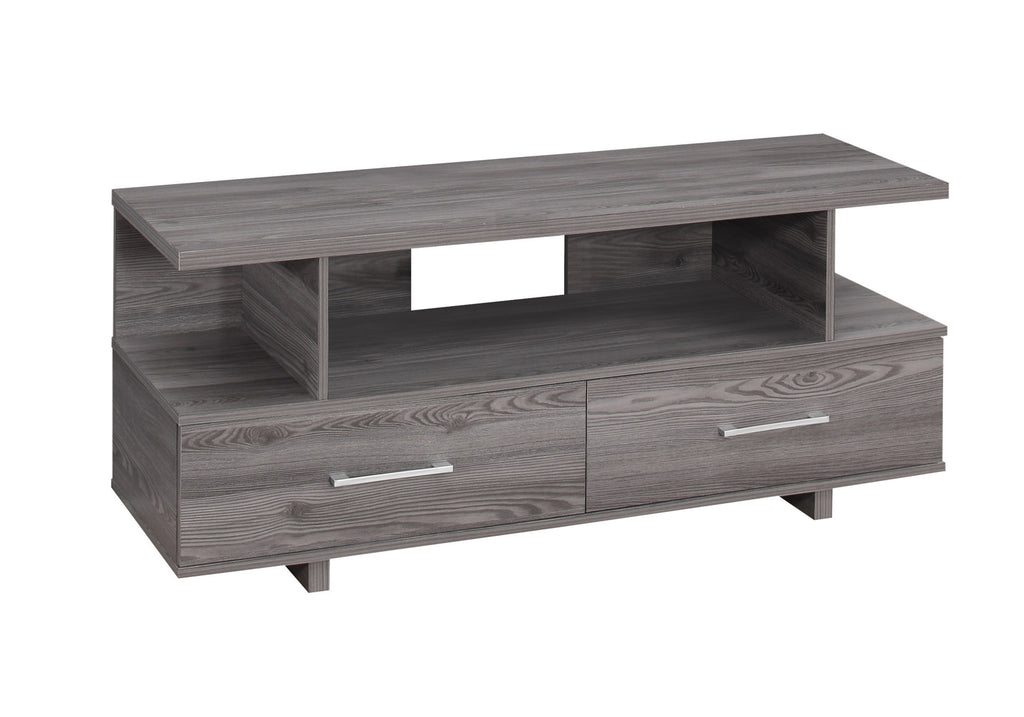 TV STAND - 48""L / GREY WITH 2 STORAGE DRAWERS