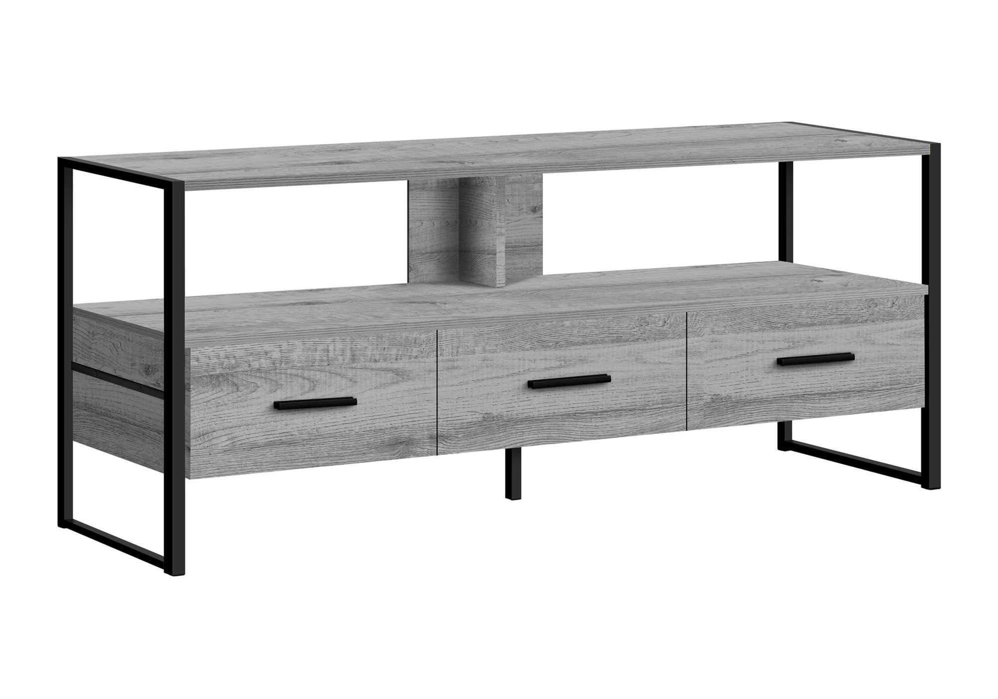 TV STAND - 48""L / GREY / BLACK METAL
