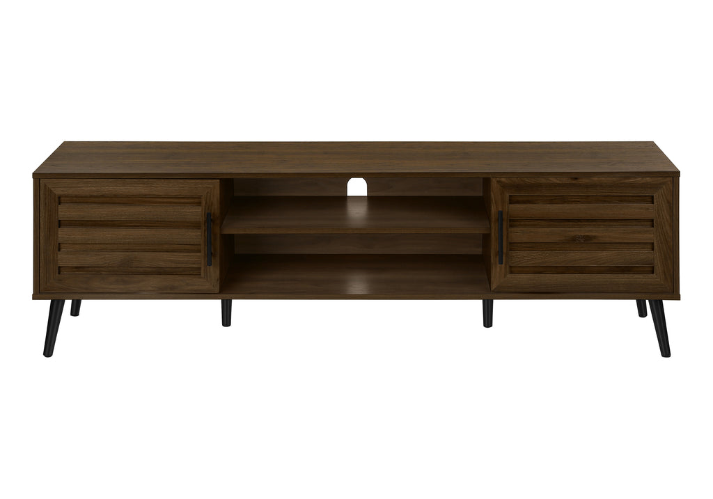 TV STAND - 72""L / BROWN WOOD-LOOK WITH 2 DOORS