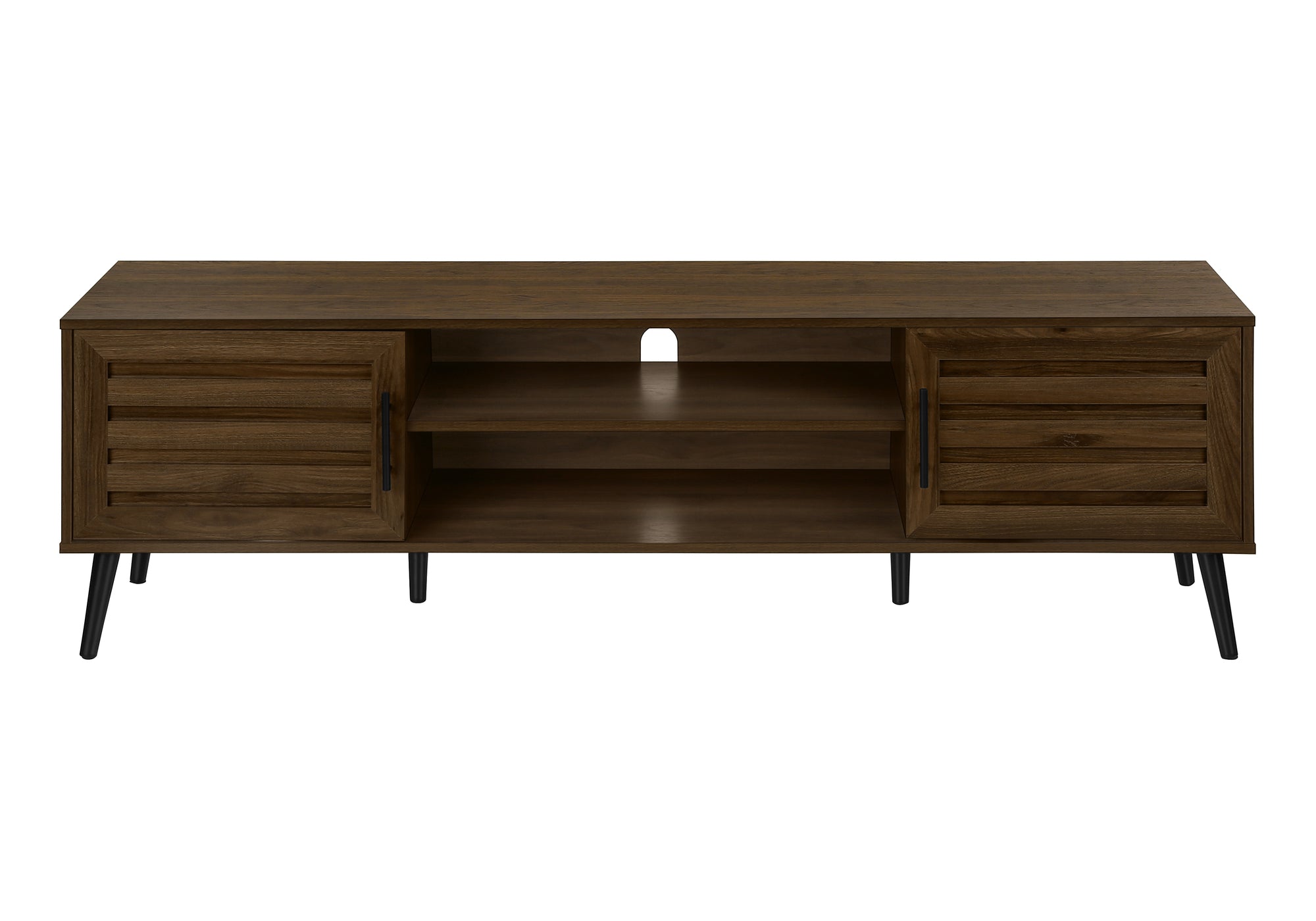 TV STAND - 72""L / BROWN WOOD-LOOK WITH 2 DOORS