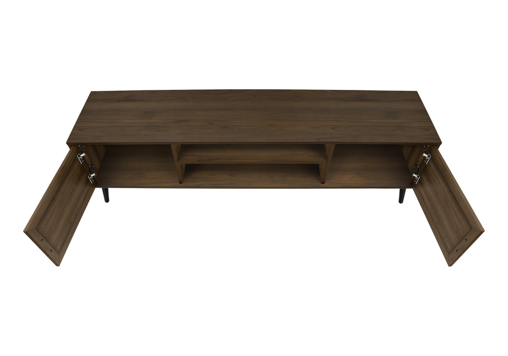 TV STAND - 72""L / BROWN WOOD-LOOK WITH 2 DOORS