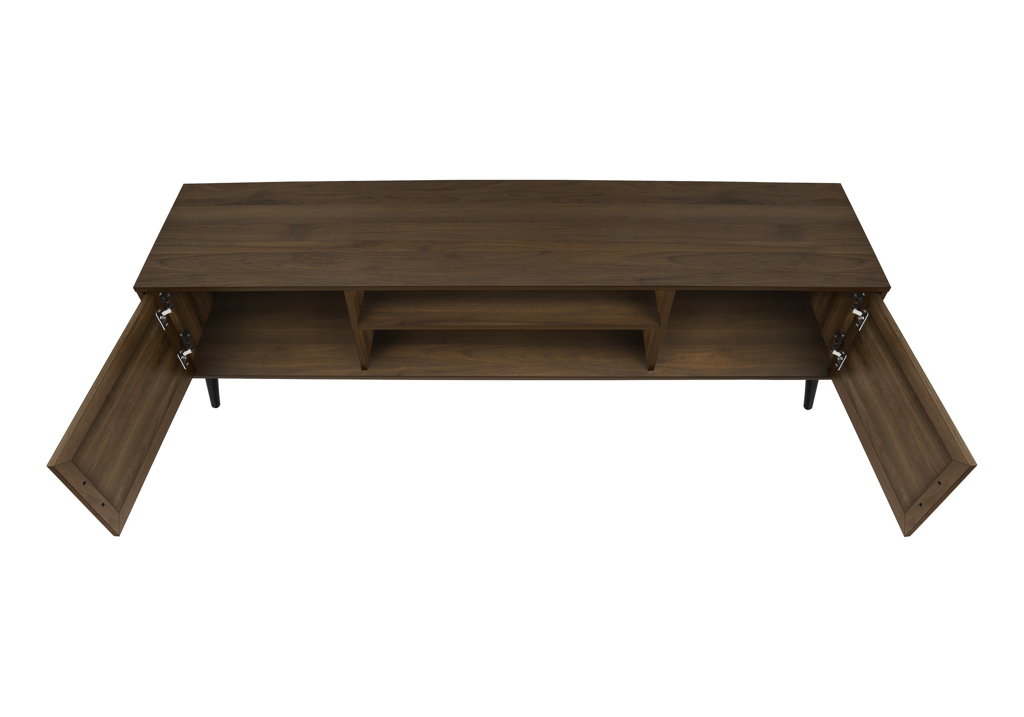 TV STAND - 72""L / BROWN WOOD-LOOK WITH 2 DOORS