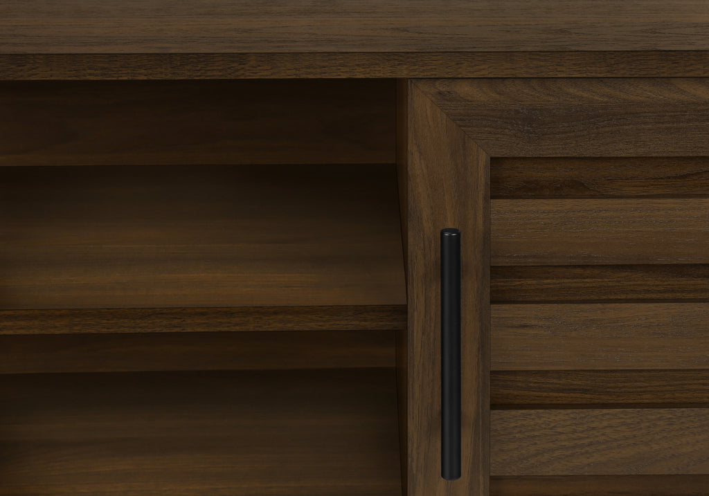 TV STAND - 72""L / BROWN WOOD-LOOK WITH 2 DOORS