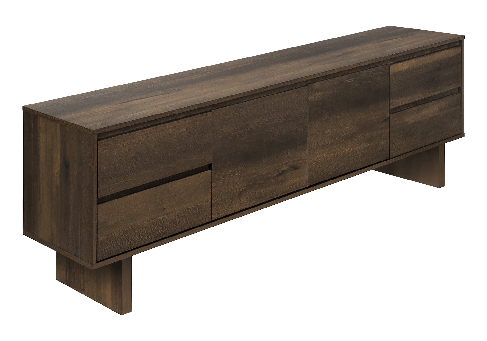 TV STAND - 72""L / DARK BROWN WOOD-LOOK WITH STORAGE