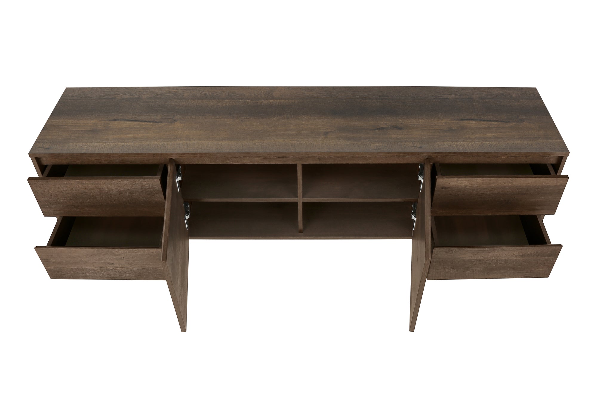 TV STAND - 72""L / DARK BROWN WOOD-LOOK WITH STORAGE