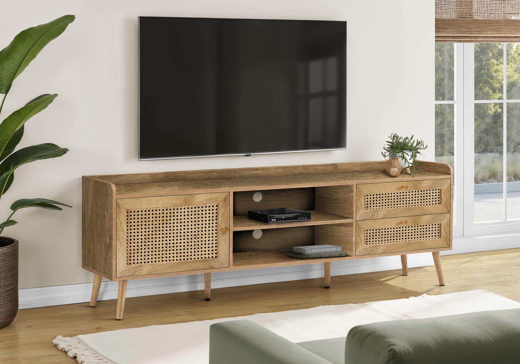 TV STAND - 72""L / WALNUT WITH STORAGE