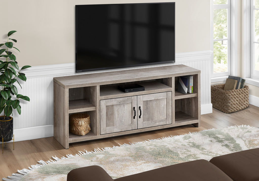 TV STAND - 60""L / TAUPE RECLAIMED WOOD-LOOK