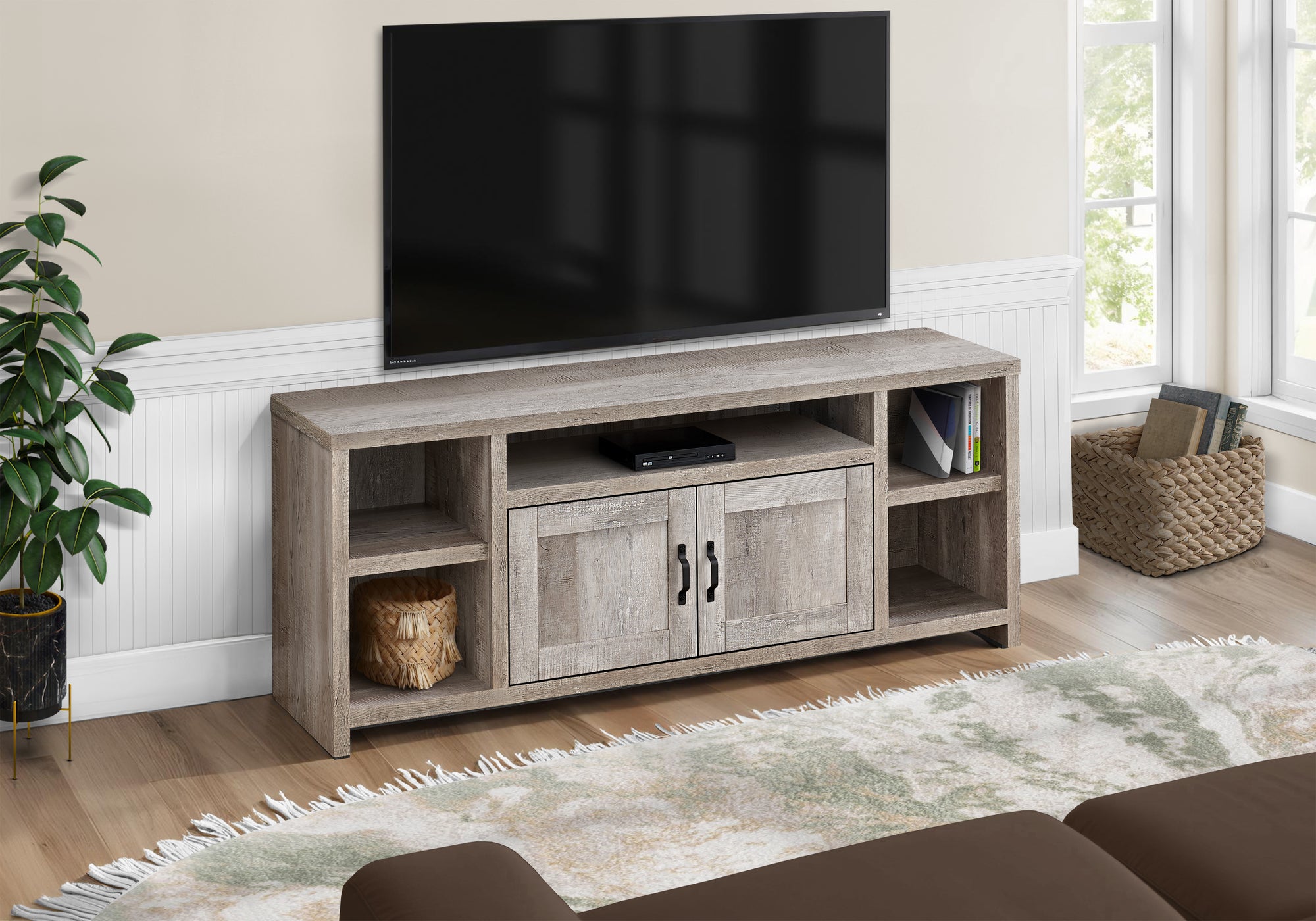 TV STAND - 60""L / TAUPE RECLAIMED WOOD-LOOK