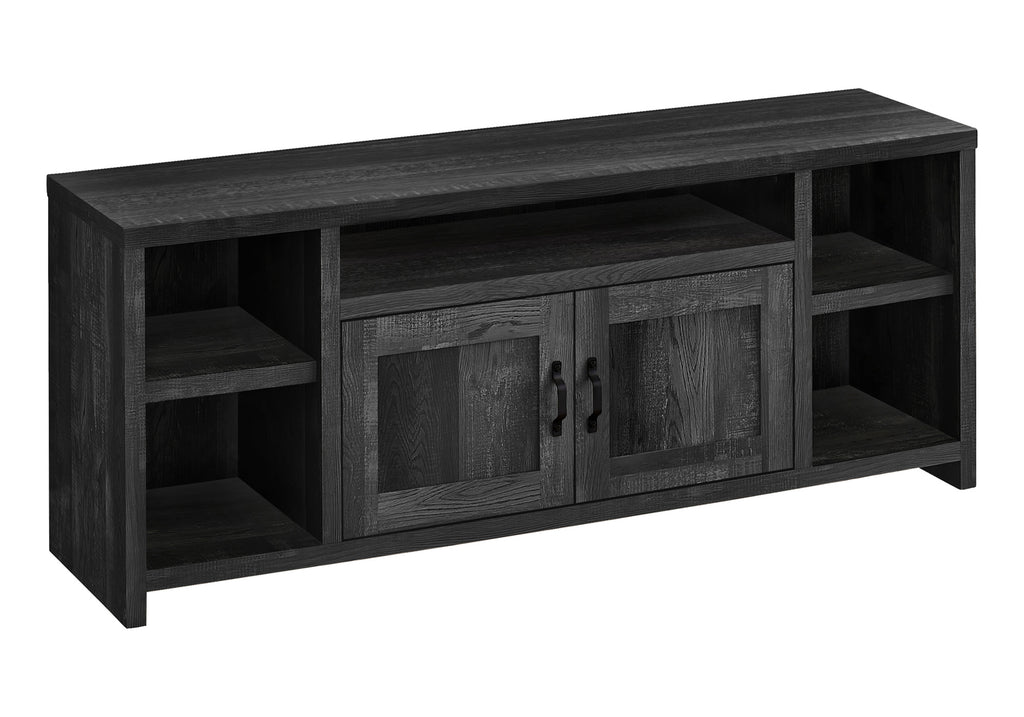 TV STAND - 60""L / BLACK RECLAIMED WOOD-LOOK
