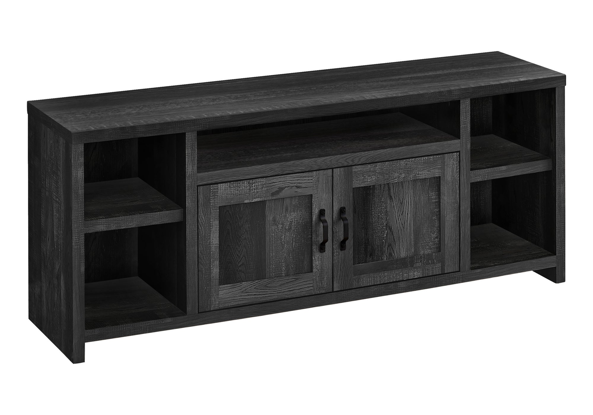 TV STAND - 60""L / BLACK RECLAIMED WOOD-LOOK