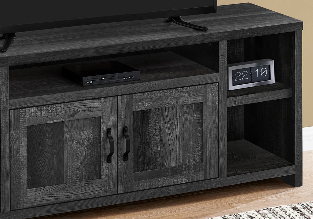TV STAND - 60""L / BLACK RECLAIMED WOOD-LOOK