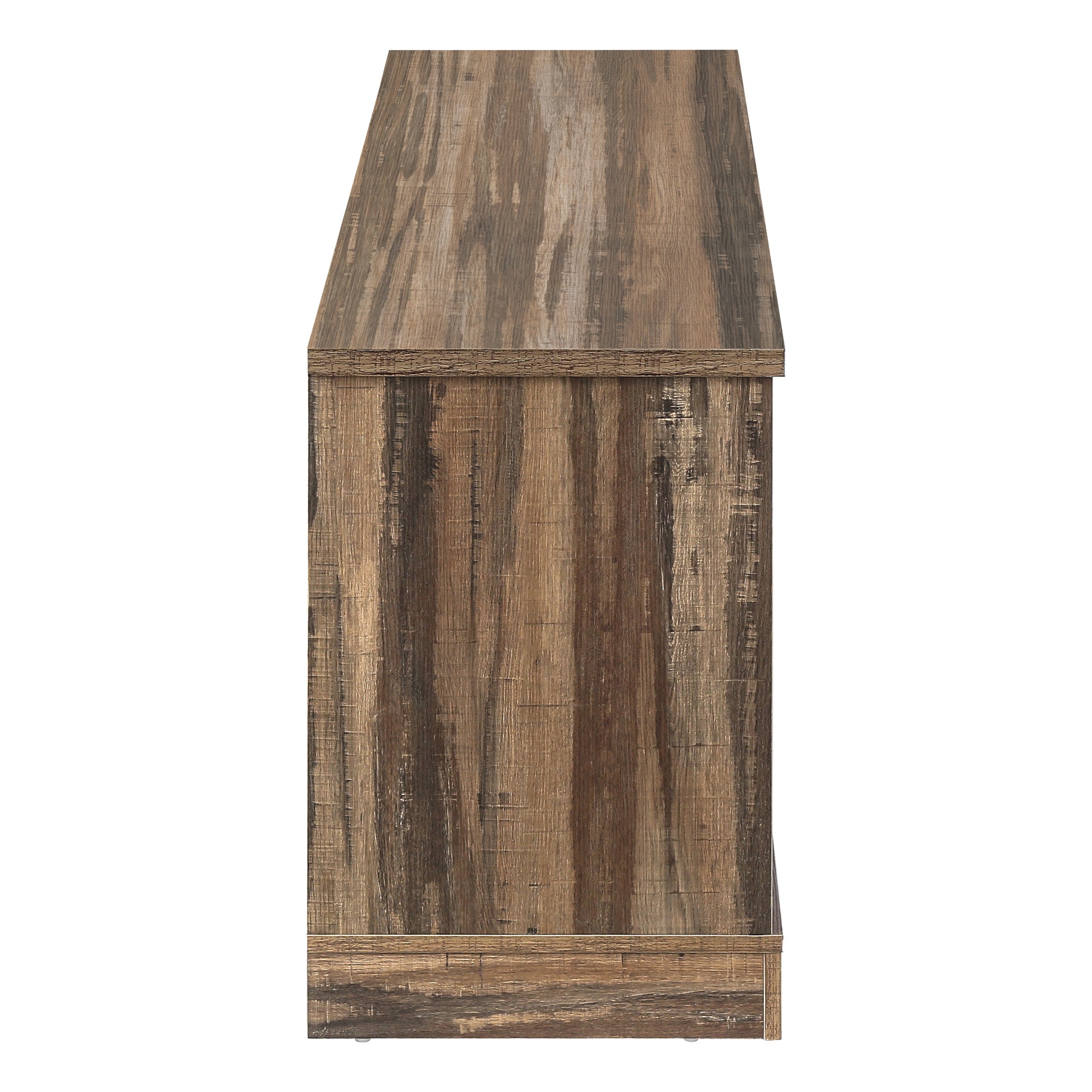 TV STAND - 60""L / BROWN RECLAIMED-LOOK / 2 SLIDING DOORS