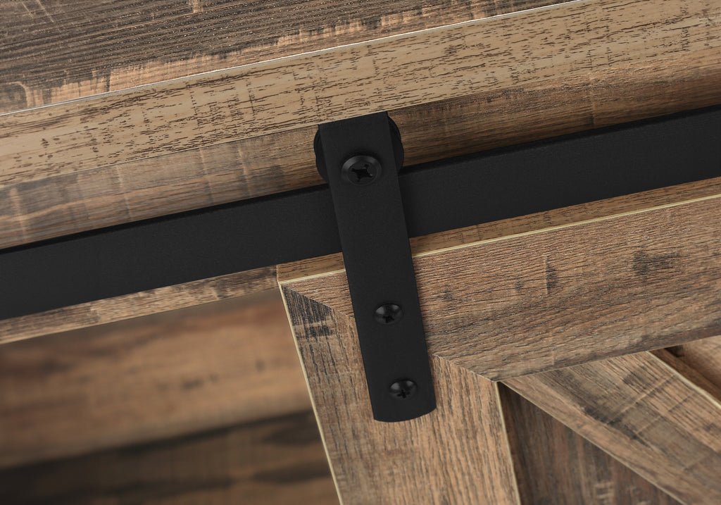 TV STAND - 60""L / BROWN RECLAIMED-LOOK / 2 SLIDING DOORS