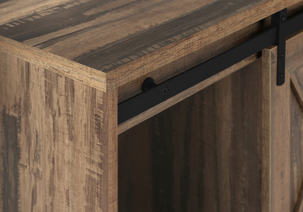 TV STAND - 60""L / BROWN RECLAIMED-LOOK / 2 SLIDING DOORS
