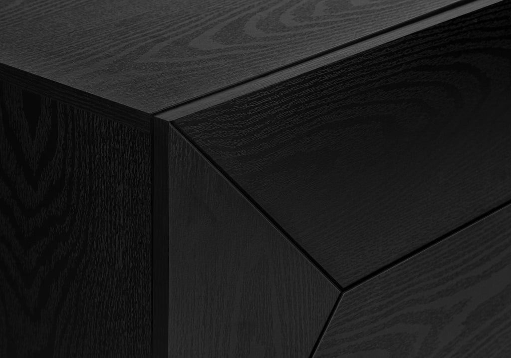 TV STAND - 72""L / BLACK WOOD-LOOK WITH STORAGE