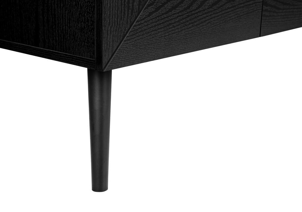 TV STAND - 72""L / BLACK WOOD-LOOK WITH STORAGE